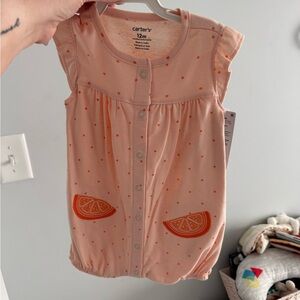 Carter's Pink Romper with Orange Accents
